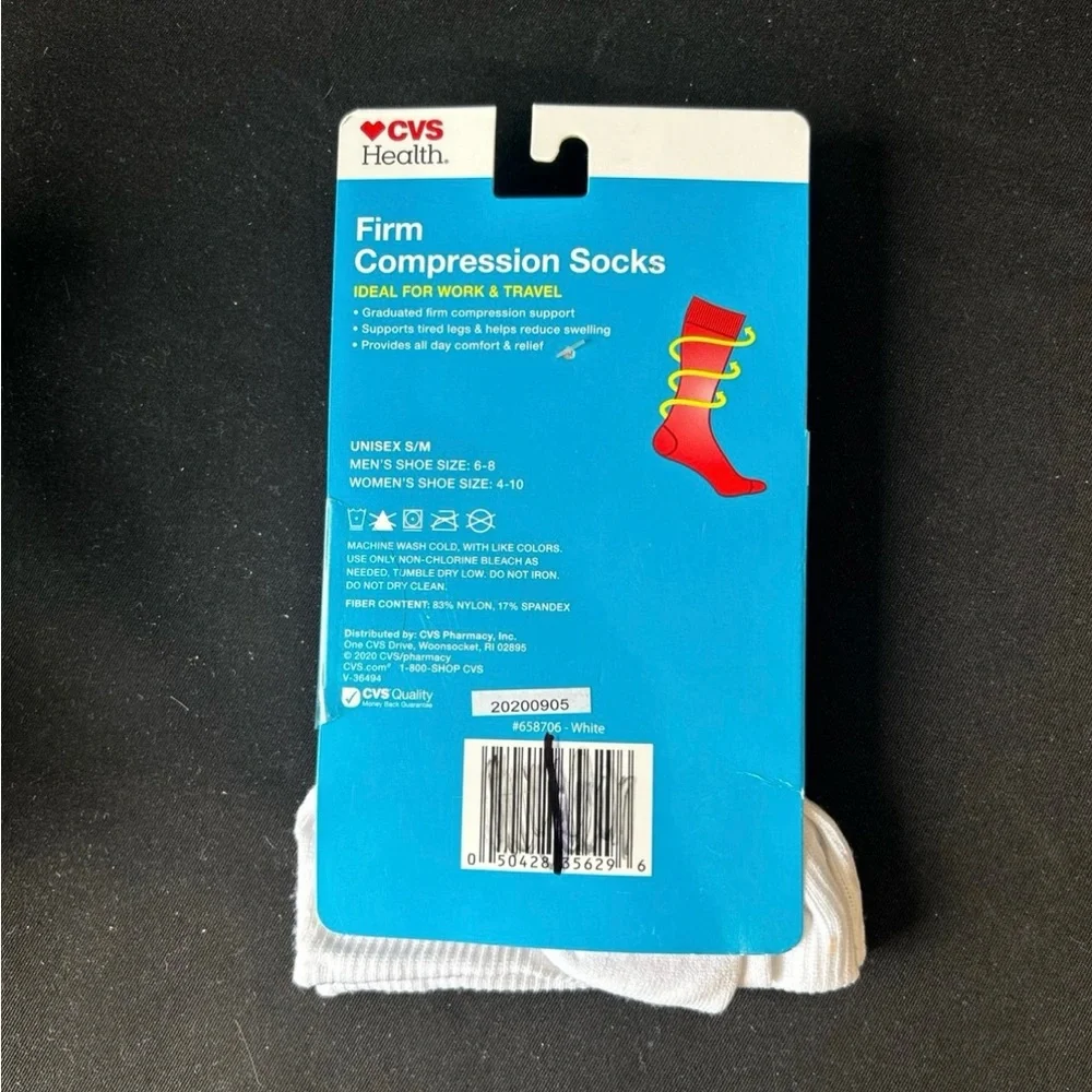 New Compression socks  over calf firmess unisex S/M. white